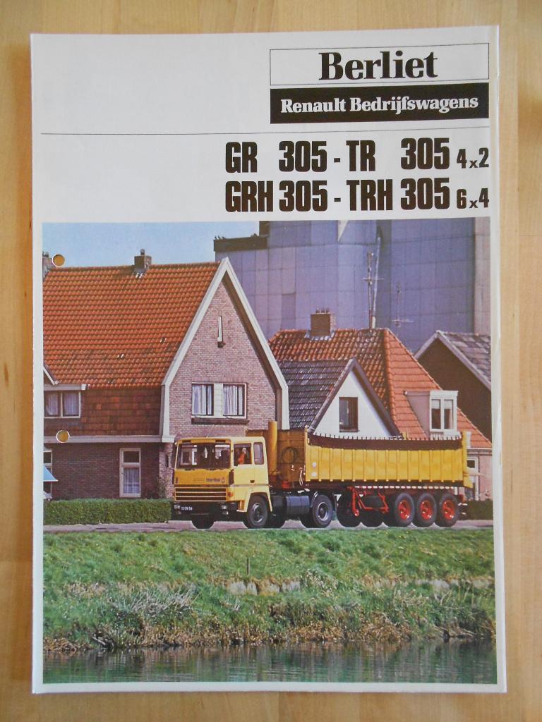 Berliet 1978 GR GRH TR TRH 305 Brochure, Berliet, Ophalen of Verzenden, Zo goed als nieuw, Overige merken