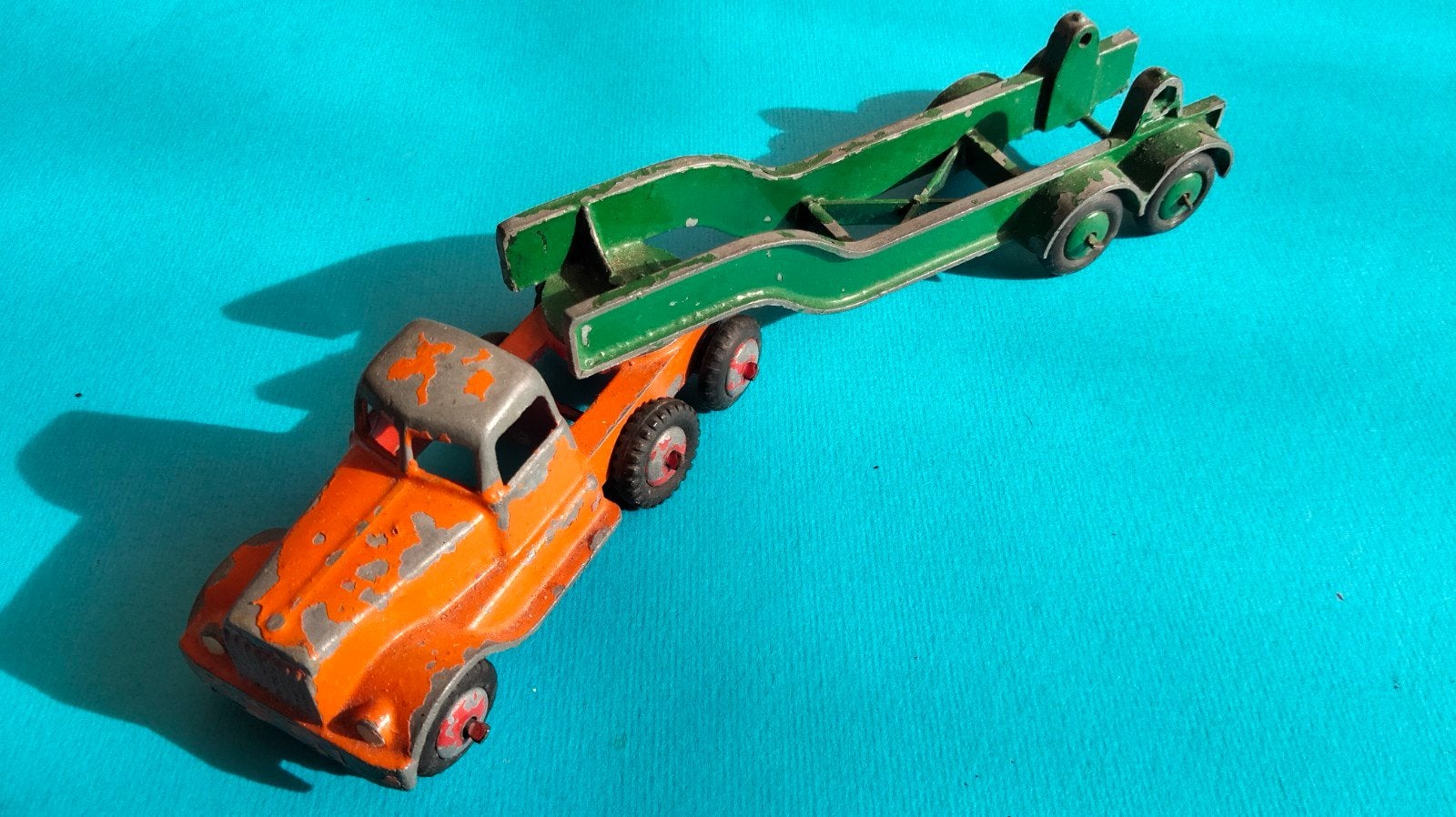 Vintage Crescent Toys Vrachtwagen met Oplegger, Ophalen of Verzenden