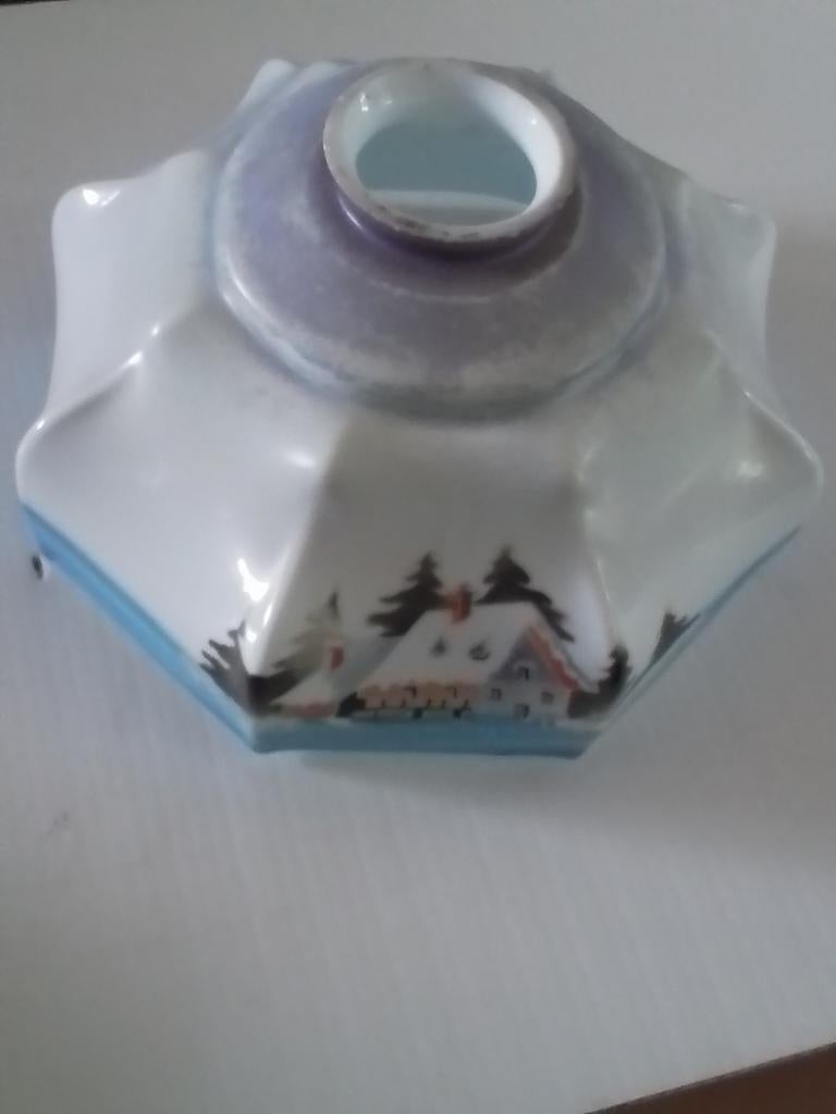 Mooi oud melkglas lampenkapje, Ophalen of Verzenden, Zo goed als nieuw, Rond, Minder dan 25 cm