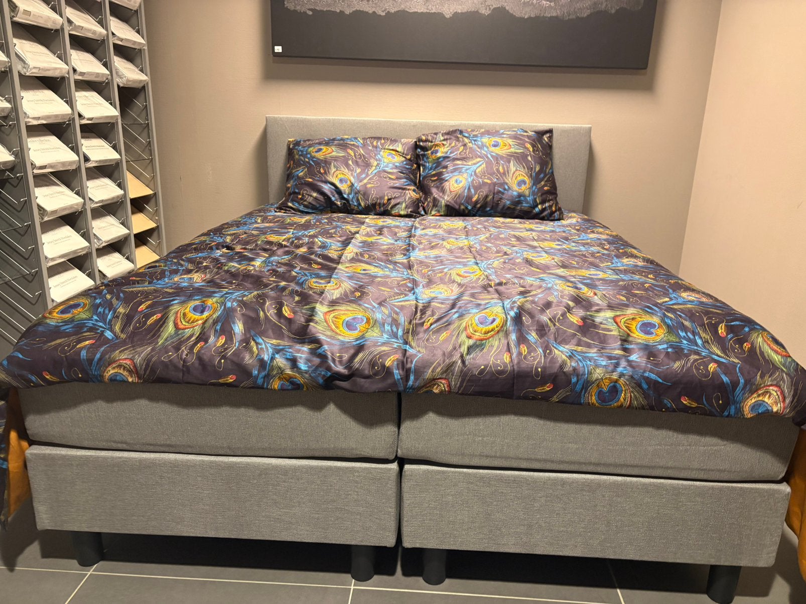 Boxspringset primera 160x200 van 749,- voor 549,-, Ophalen, Grijs, 160 cm, Nieuw