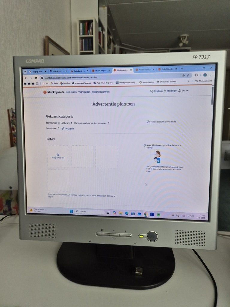 COMPAQ MONITOR,NIJMEGEN, Gebruikt, Ingebouwde speakers, 16,75, Ophalen of Verzenden