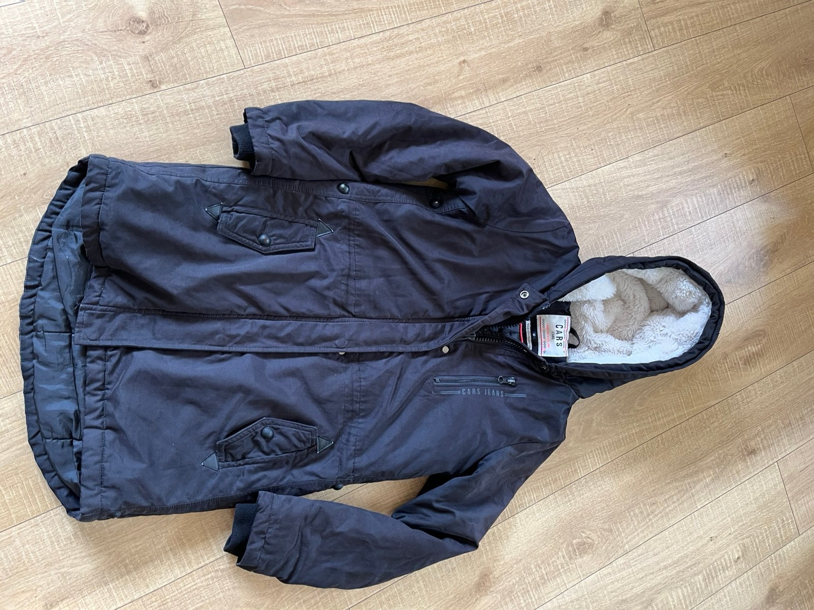 Cars parka voor meisjes winterjas 170176 xs s met capuchon, Ophalen of Verzenden, Zo goed als nieuw, Meisje, Jas