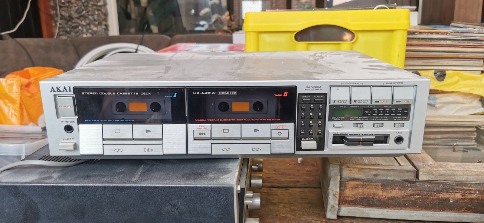 Akai HX-A451W Dubbel Cassettedeck - Vintage Audio, Audio, Tv en Foto, Verzenden