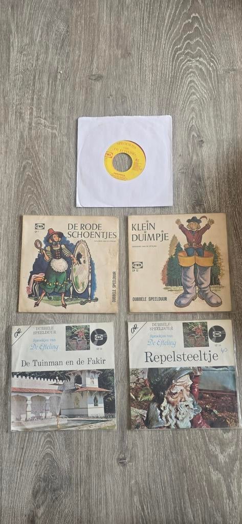 Sprookjes van de Efteling - 5 vinyl singles, Cd's en Dvd's, Cd's | Kinderen en Jeugd, Gebruikt, Verhaal of Sprookje, 3 tot 5 jaar