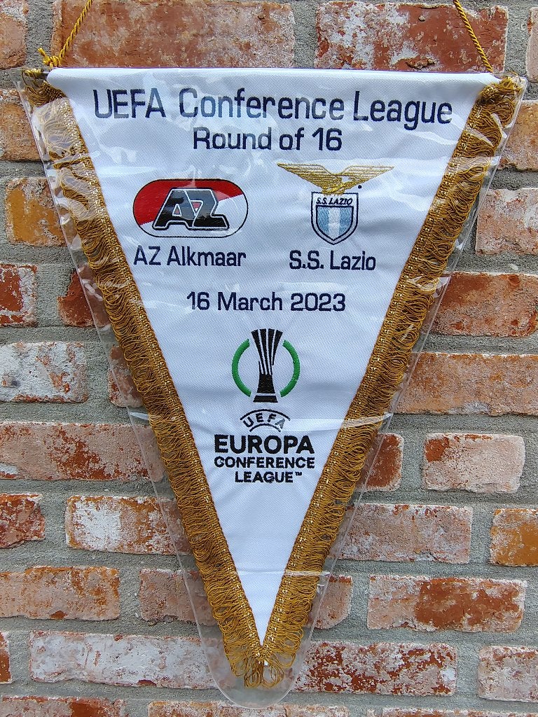 AZ Alkmaar Lazio Roma prachtige vaandel vaan vaantje, Ophalen of Verzenden, Zo goed als nieuw, AZ, Vaantje of Sjaal