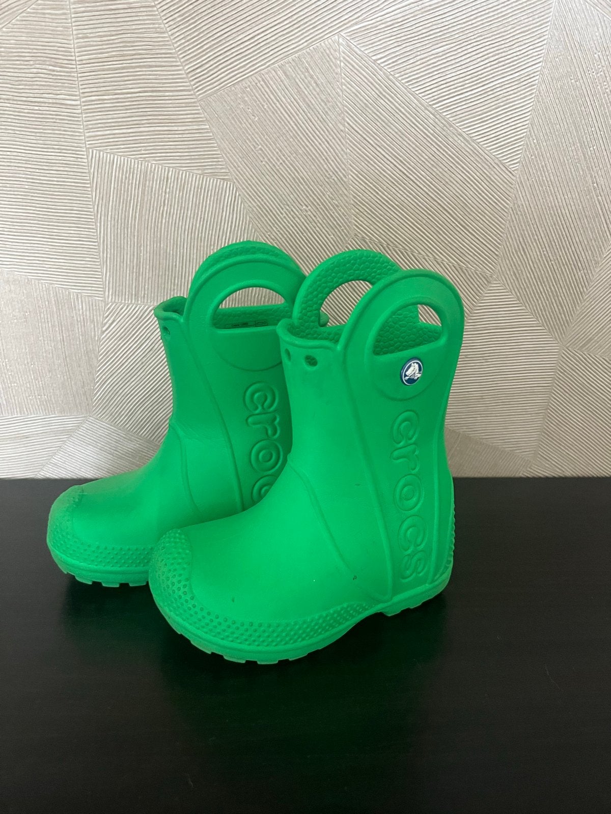 Groene Crocs regenlaarsjes C6-22/23 voor kinderen, Ophalen of Verzenden, Zo goed als nieuw, Jongen of Meisje