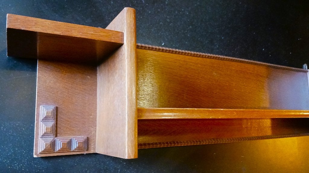Art Deco Eiken Wandplank / Boekenplank / Amsterdamse School, Ophalen, Gebruikt
