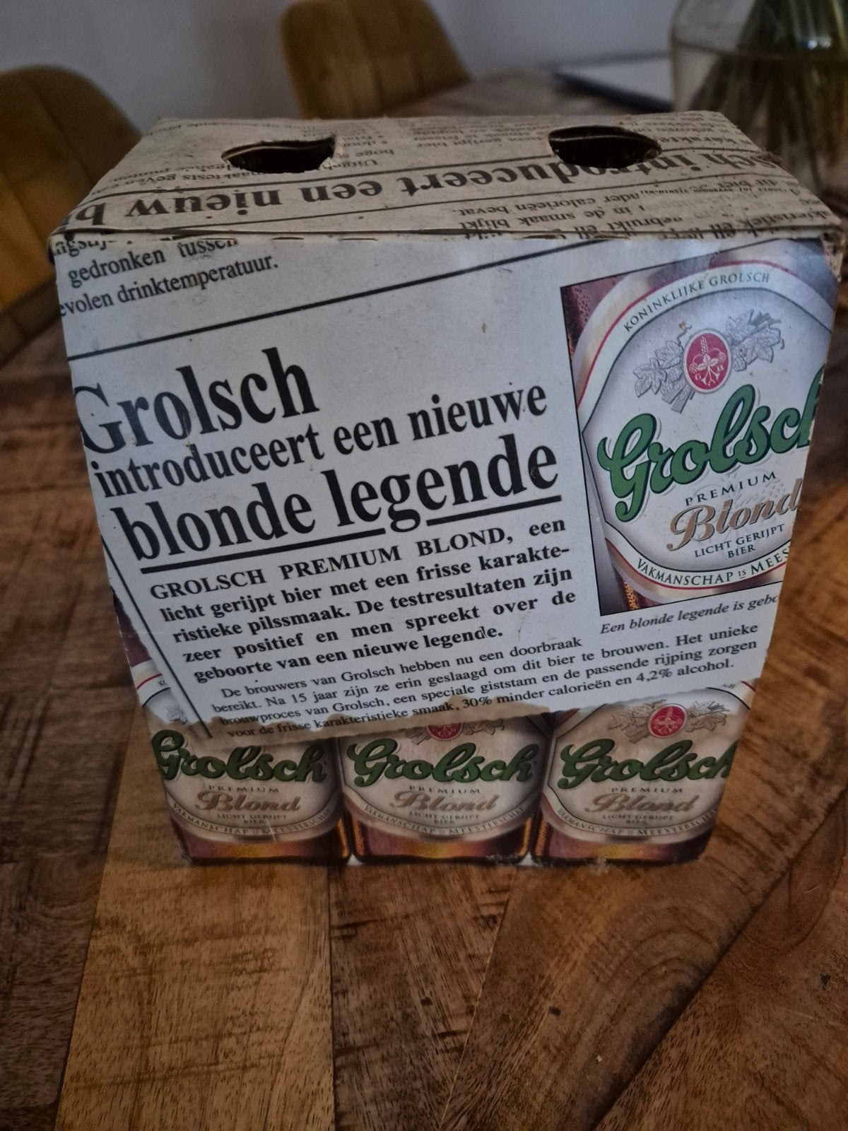Vintage Grolsch Premium Blond 6-pack, Ophalen of Verzenden, Gebruikt, Flesje(s), Grolsch