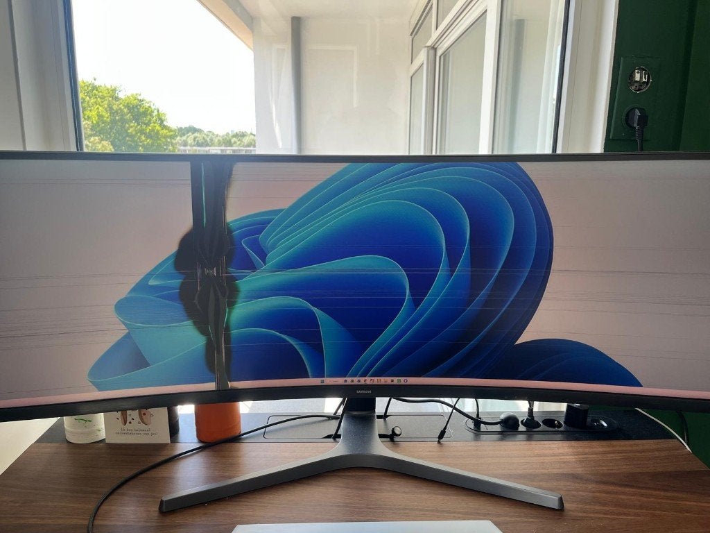 Samsung ViewFinity S9 49 inch curved monitor, Gebruikt, HDMI, VA, Ophalen of Verzenden