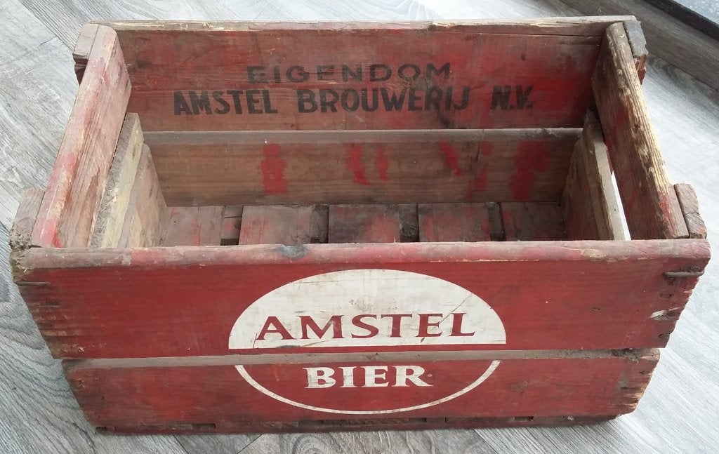 Om 1950-1960 Houten Bierkrat AMSTEL Bier Krat Kist Amsterdam, Ophalen of Verzenden, Gebruikt, Overige typen, Amstel