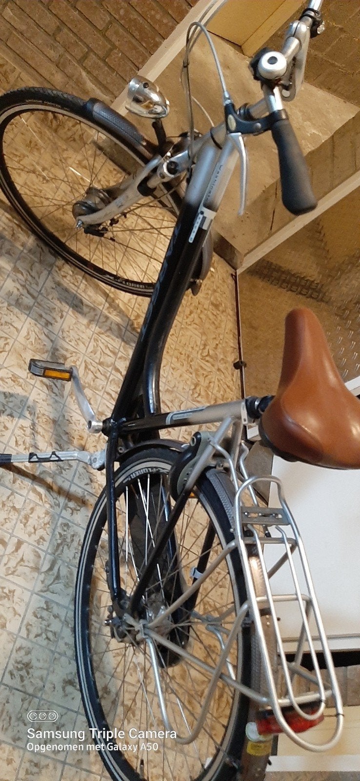 Damesfiets met lage instap en bagagedrager, Trommelrem, Ophalen, Overige merken, 53 tot 56 cm