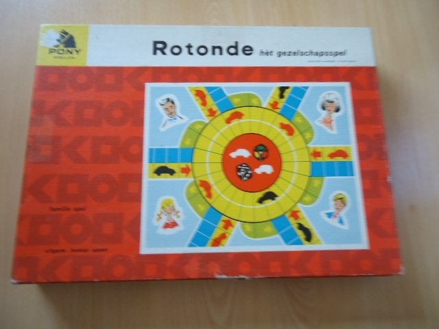 Rotonde, vintage bordspel, Homas Assen Pony spellen, Vijf spelers of meer, Ophalen of Verzenden, Gebruikt, Homas Spelen Assen