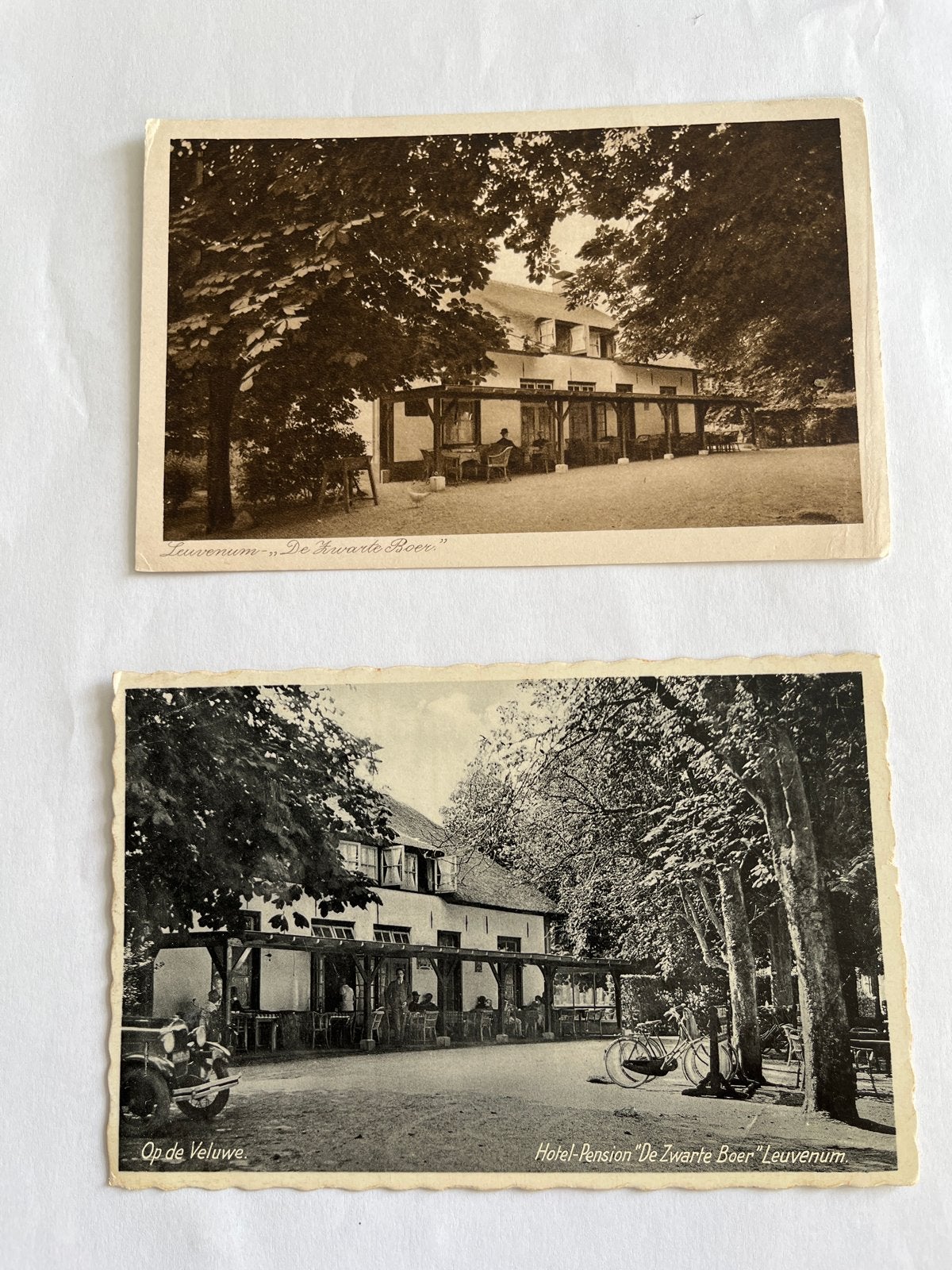 2xAnsichtkaart Leuvenum Hotel 'De Zwarte Boer' Veluwe, Verzenden, Ongelopen, Gelderland