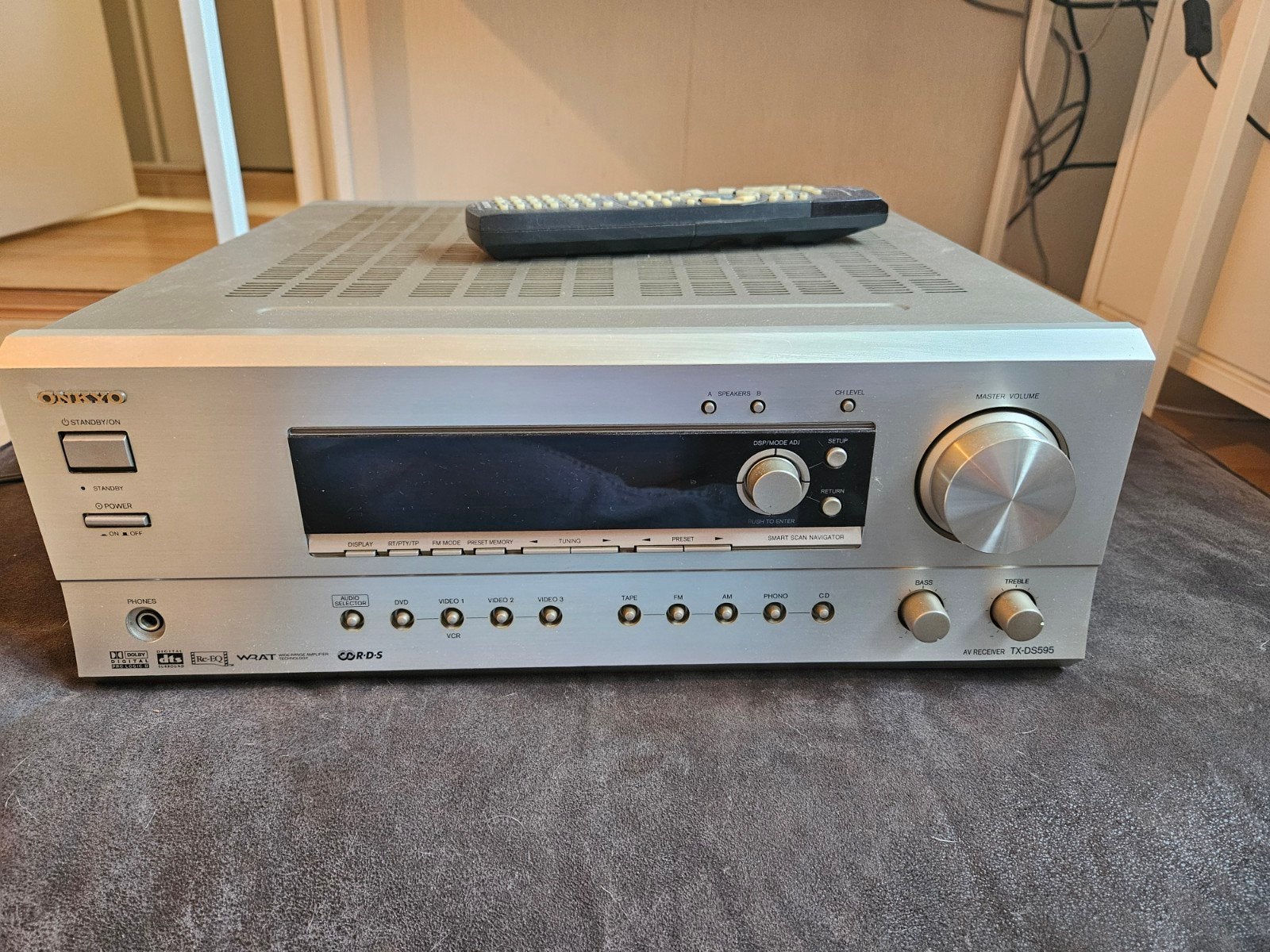 Onkyo TX-DS595 AV Receiver met afstandsbediening, Ophalen, Gebruikt, 120 watt of meer, Onkyo
