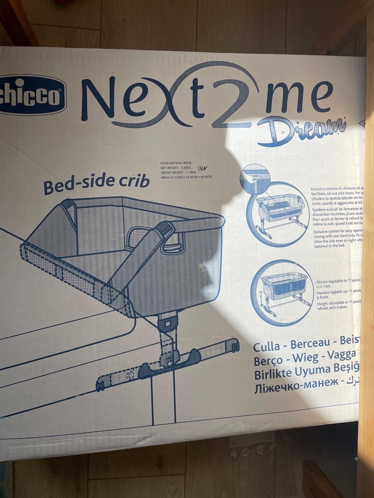 Chicco Next2Me Dream Bed-side crib - Zo goed als nieuw, Kinderen en Baby's, Ophalen, Zo goed als nieuw, Wieg
