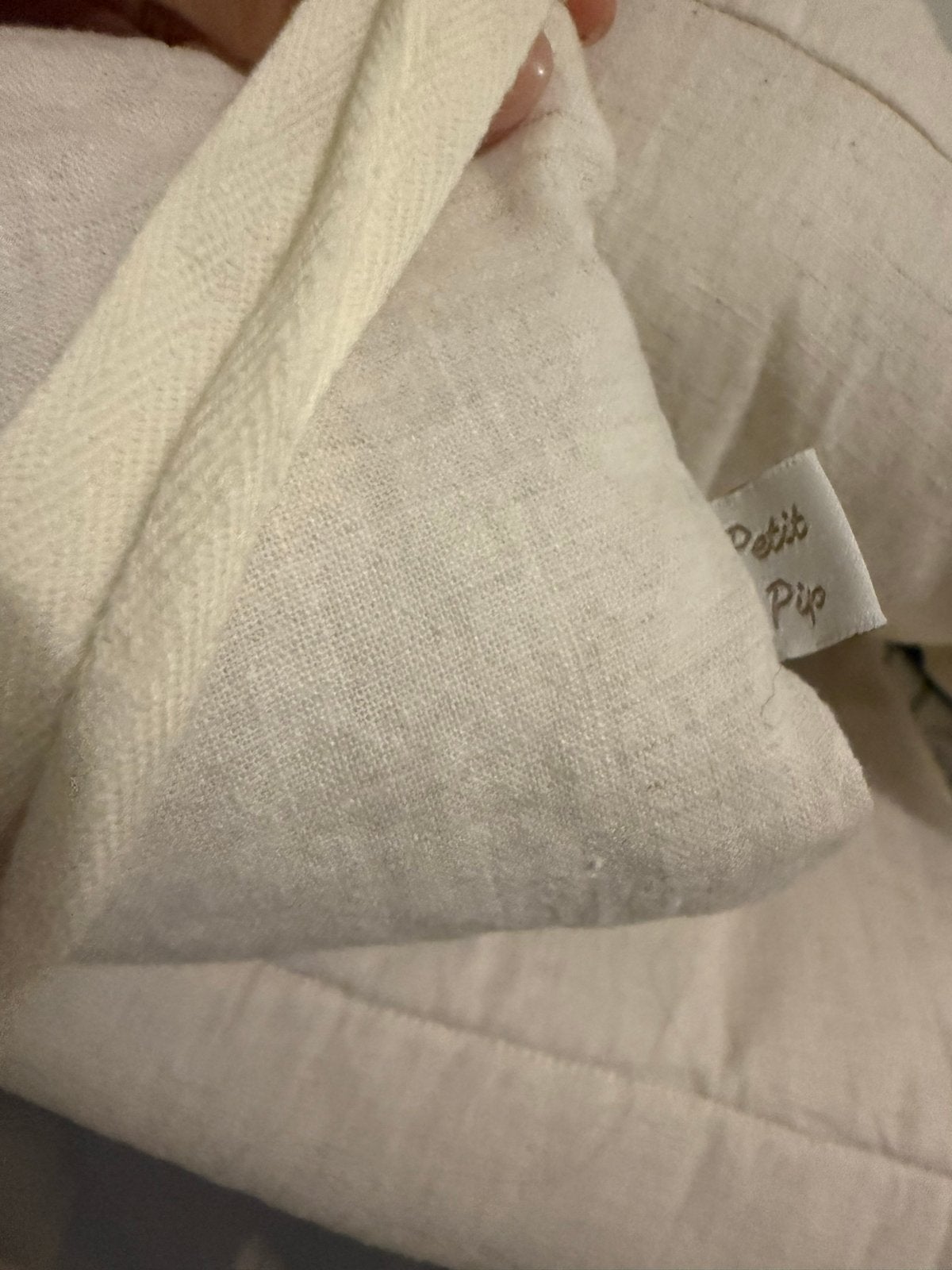 Petit Pip Beige Linnen Handgemaakte Bedomrander 360cm, Overige merken, Jongetje of Meisje, Ophalen of Verzenden, Zo goed als nieuw