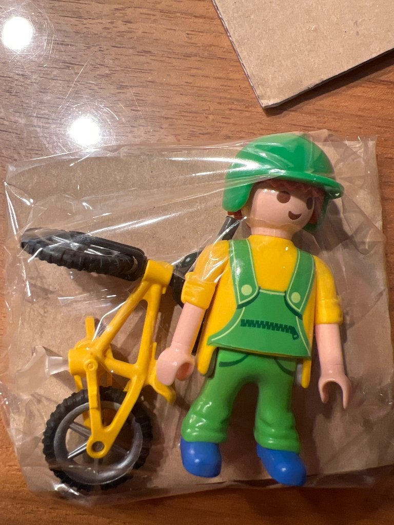 Playmobil mannetje en fiets, Kinderen en Baby's, Ophalen of Verzenden, Zo goed als nieuw