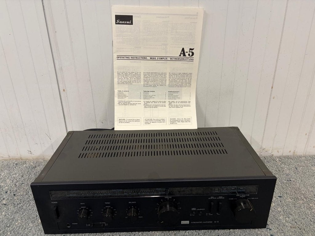 Sansui A-5 versterker jaren 80, Overige merken, Gebruikt, Ophalen of Verzenden, 60 tot 120 watt