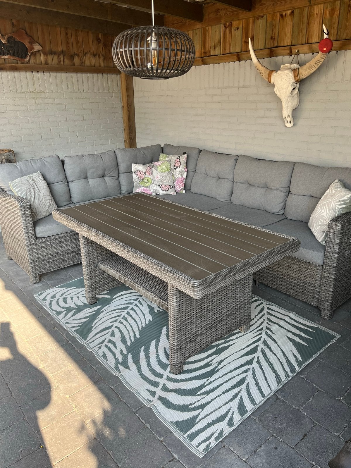 Bois le Duc loungeset met tafel en kussens, Ophalen, 5 zitplaatsen, Gebruikt, Loungeset