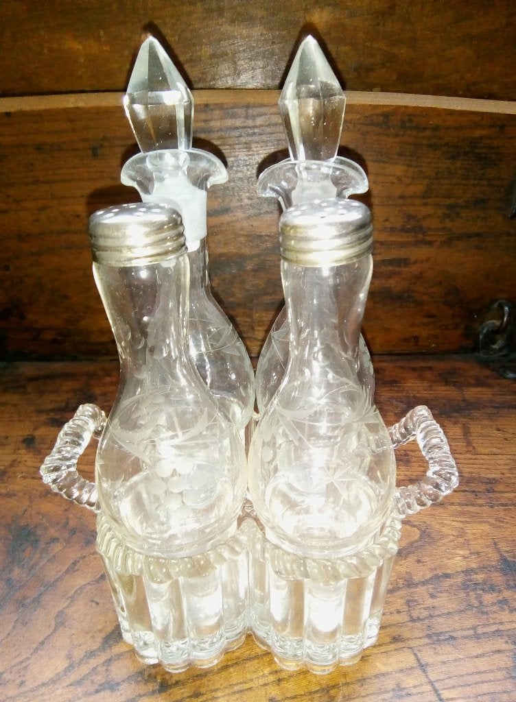 kristal cruet/menage tafelset, Ophalen of Verzenden