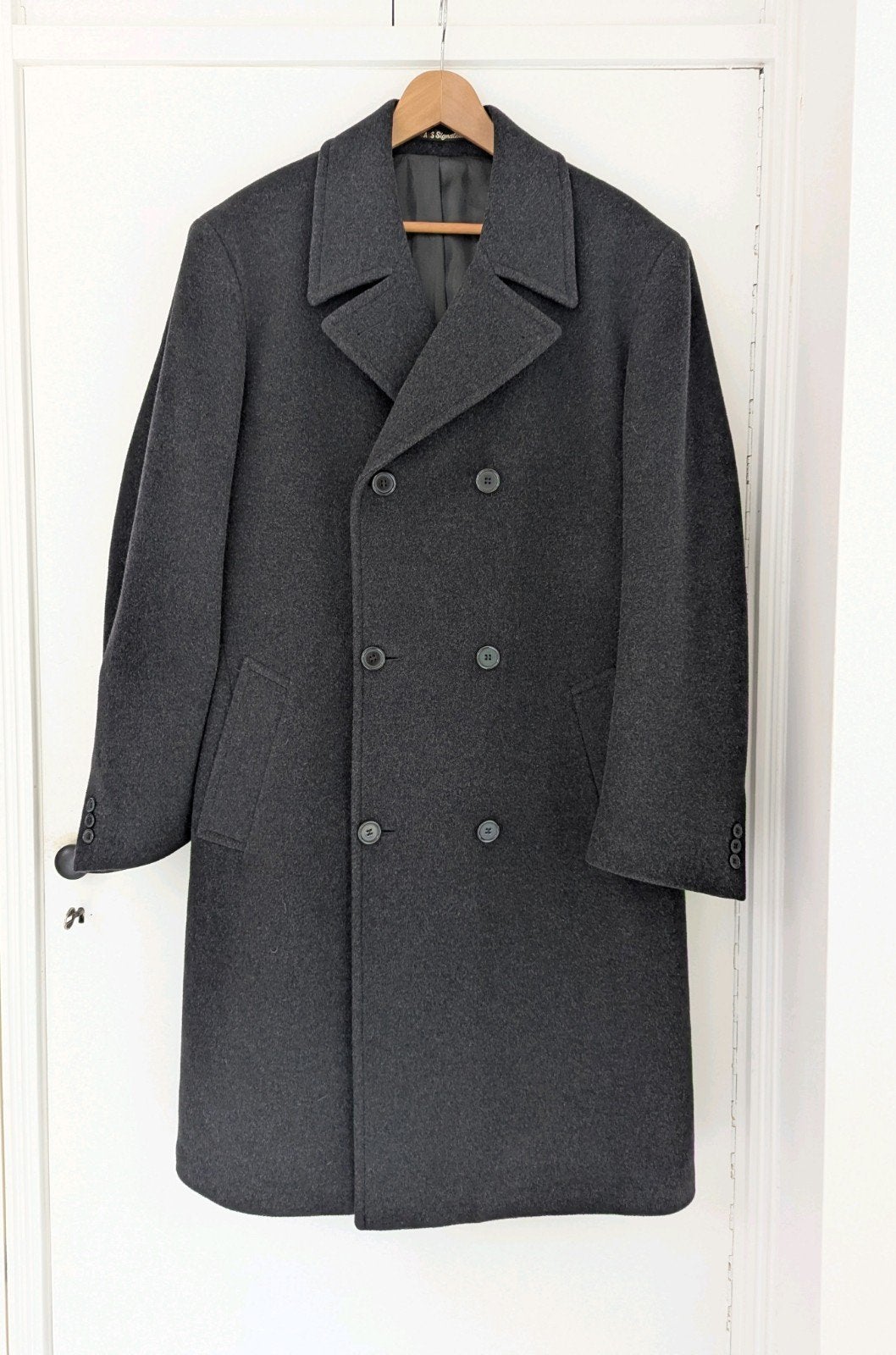 DAKS Signature jas, Overjas, Italie, wol, Kasjmier, mt XL, Ophalen of Verzenden, Zo goed als nieuw, Grijs, DAKS