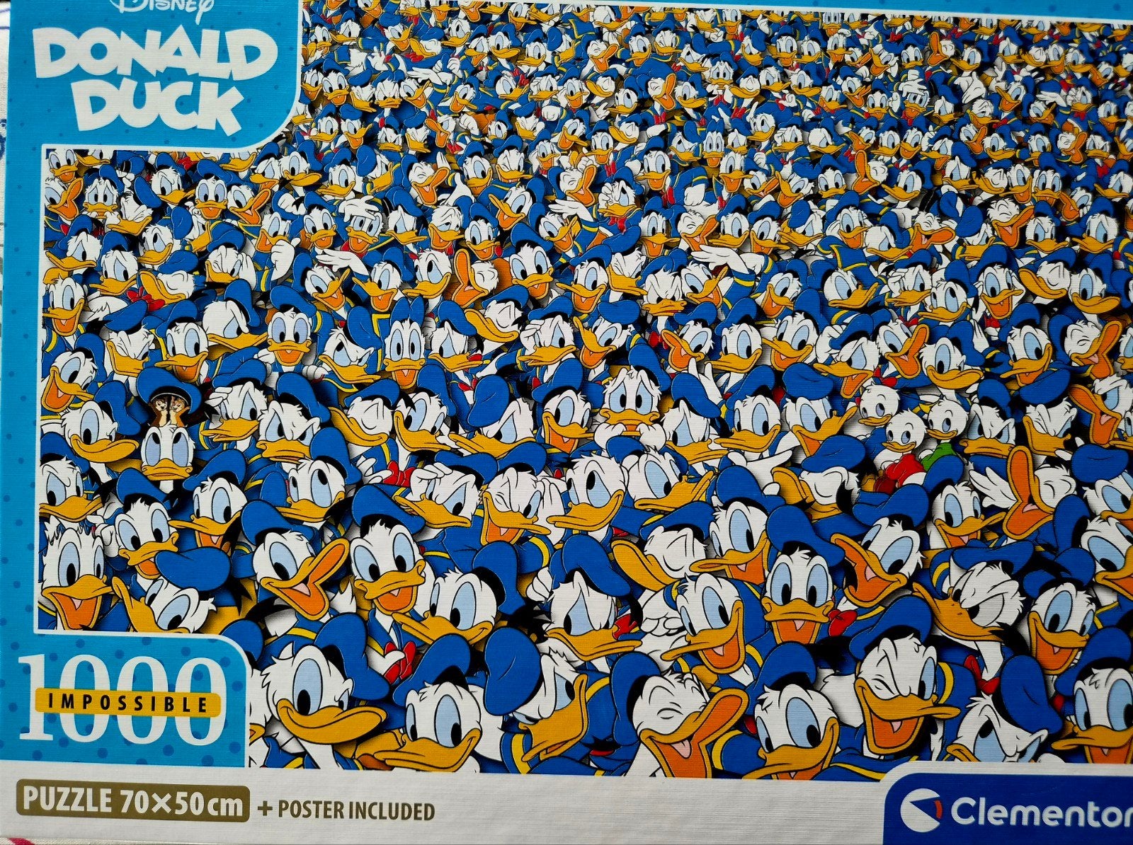 Disney Donald Duck 1000 stukjes puzzel Clementoni, Ophalen of Verzenden, Meer dan 50 stukjes, Nieuw, 6 jaar of ouder