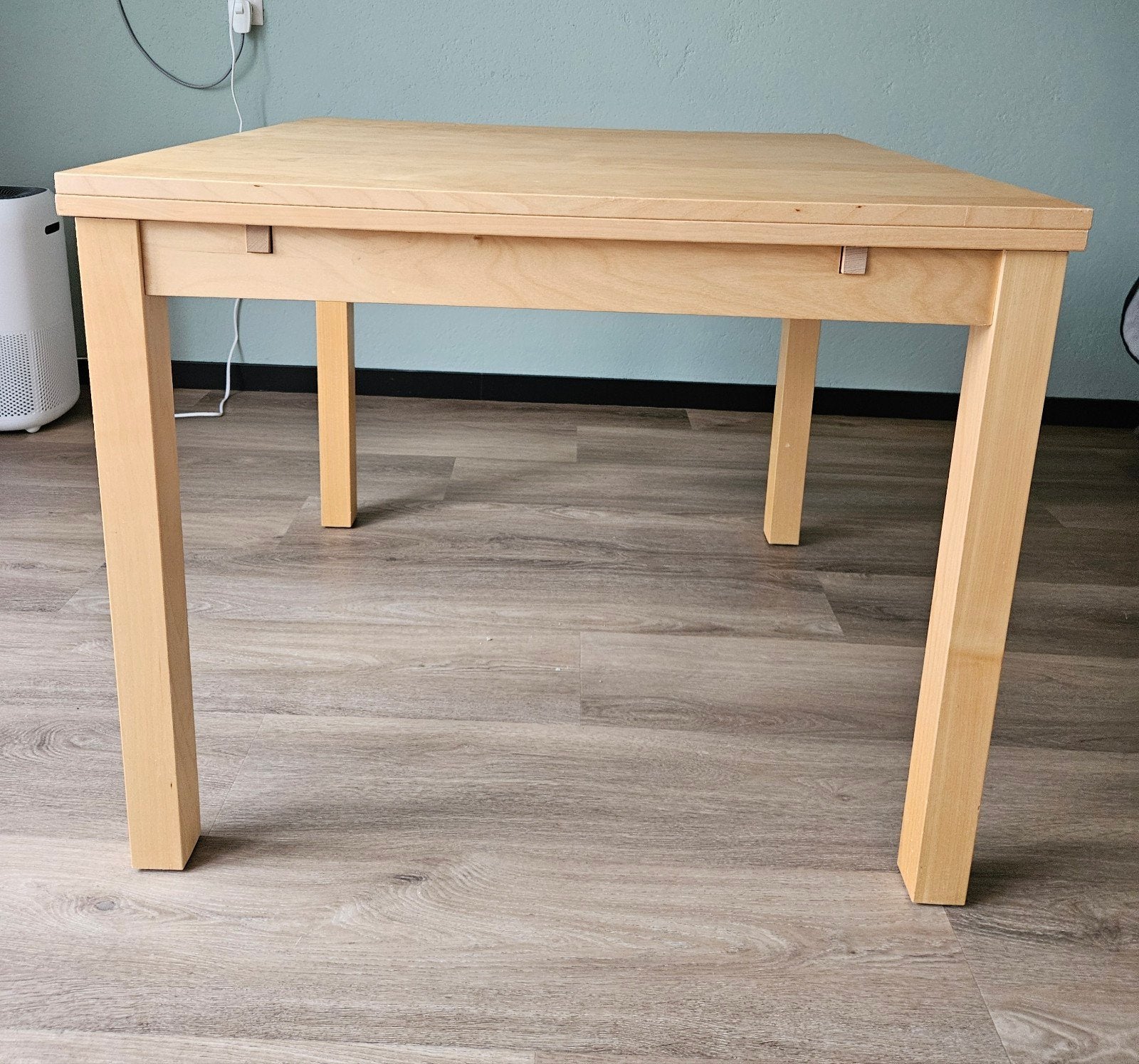 Ikea uitschuifbare eettafel, Huis en Inrichting, Ophalen, 50 tot 100 cm, Vierkant, 50 tot 100 cm