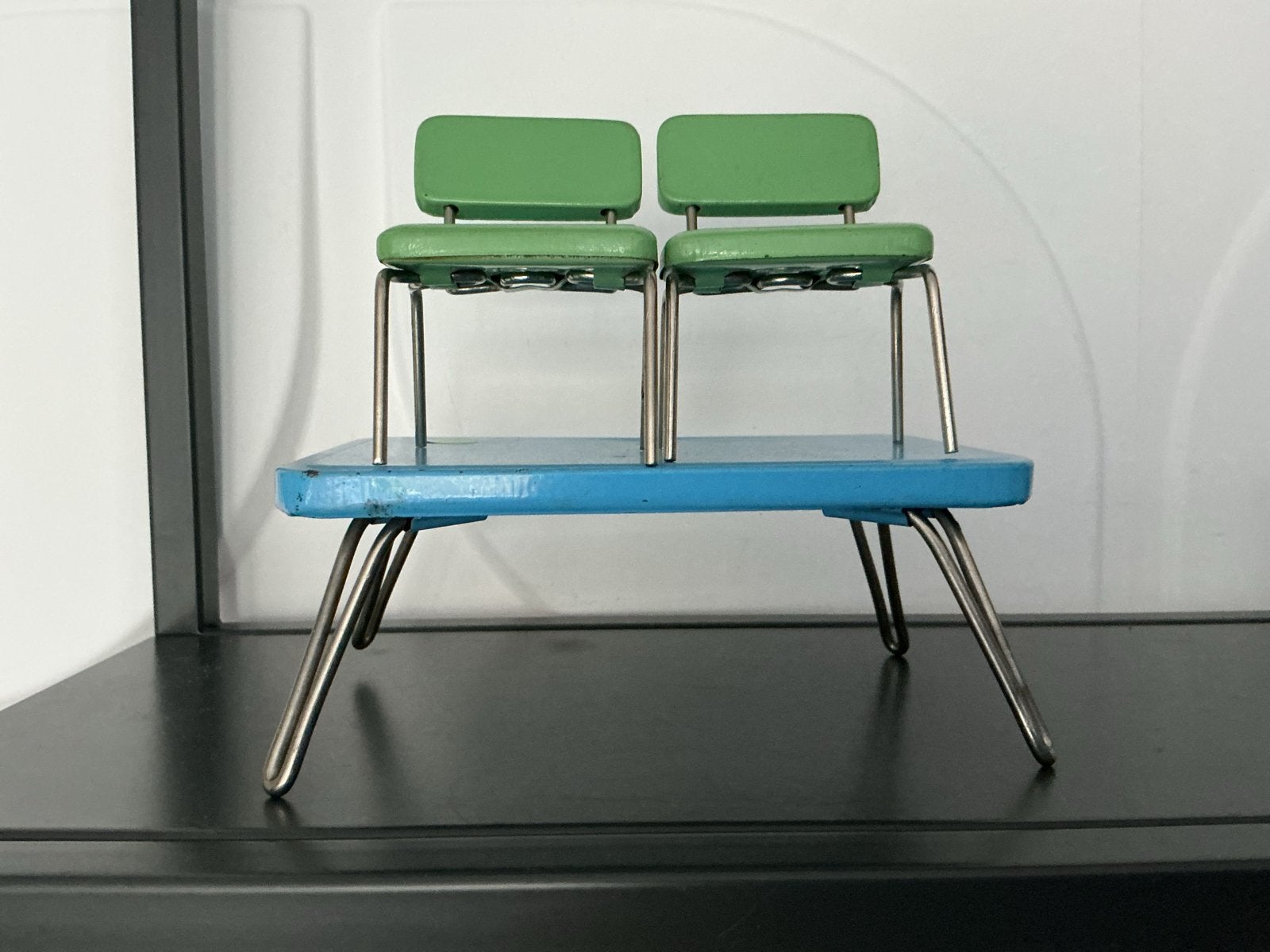 Vintage Poppenhuis Meubels - Tafel en 2 Stoelen (Japan), Ophalen of Verzenden, Gebruikt
