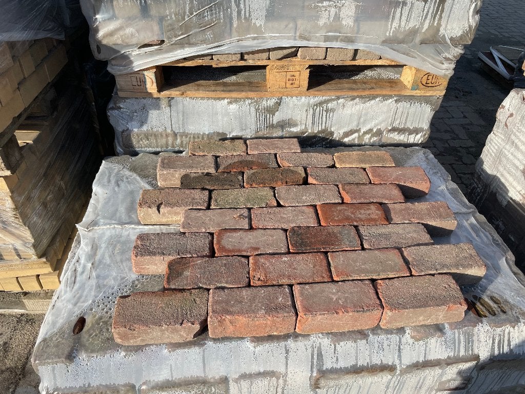 SBP38, Oude Gebakken Klinkers,Plat-Keiformaat, Rood-Bruin, Overige materialen, Gebruikt, Klinkers, Ophalen of Verzenden