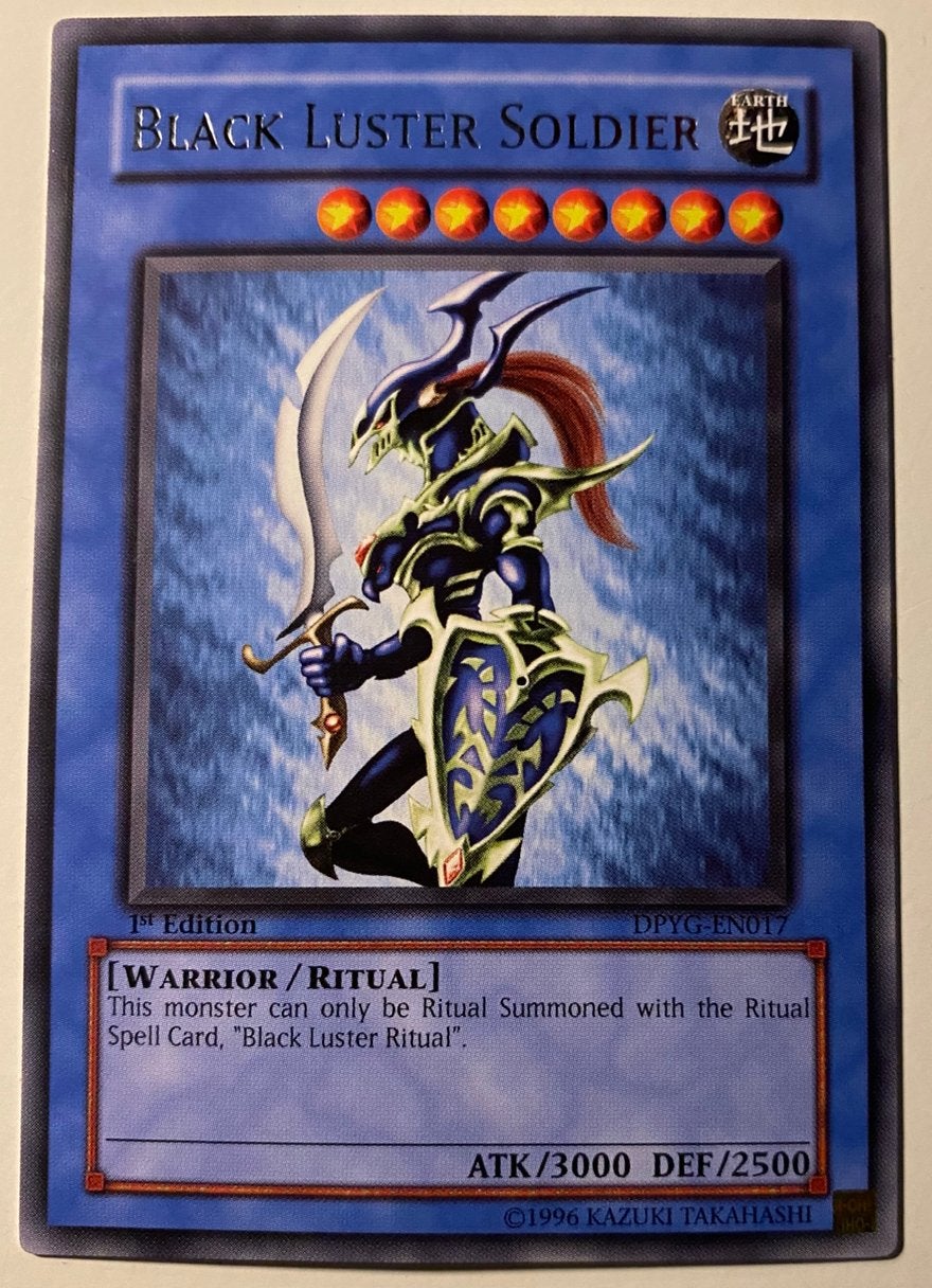 Yu-Gi-Oh! Black Luster Soldier DPYG 1st Edition !, Ophalen of Verzenden, Zo goed als nieuw, Losse kaart