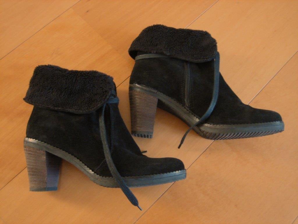 Zwart suede warme laarsjes met of zonder omslag MOCCIO 37, Moccio, Verzenden, Zwart, Lage of Enkellaarzen