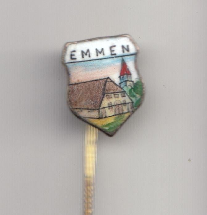 Emmen speldje, Gebruikt, Niet vindbaar, Niet vindbaar, Speldje of Pin
