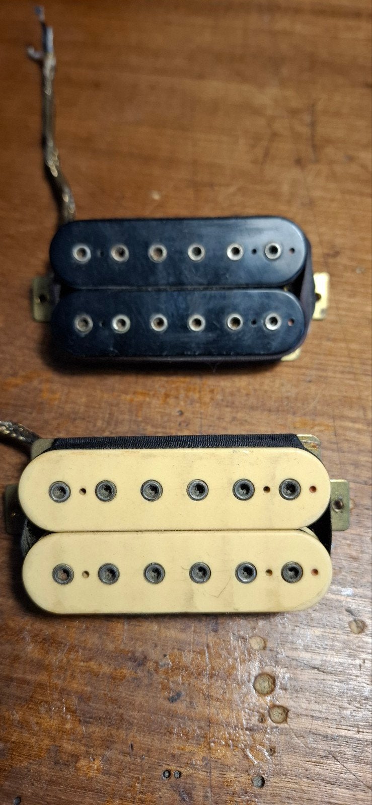 2 vintage dimarzio humbuckers eind 70s dp100 en dp104, Muziek en Instrumenten, Ophalen of Verzenden, Gebruikt, Elektrische gitaar