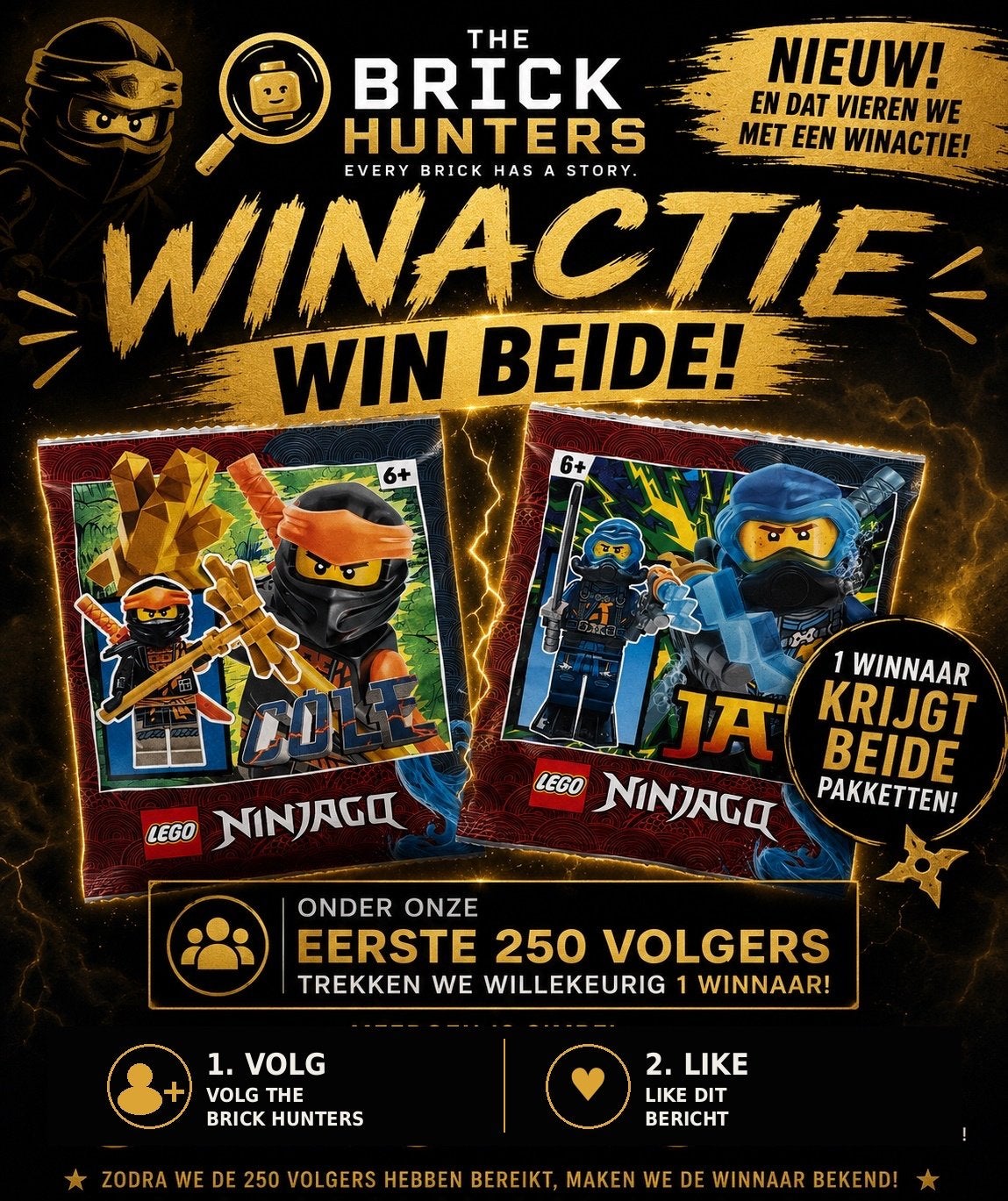 WINACTIE – WIN 2 LEGO NINJAGO MINIFIGURE PACKS!, Ophalen of Verzenden, Nieuw, Overige merken