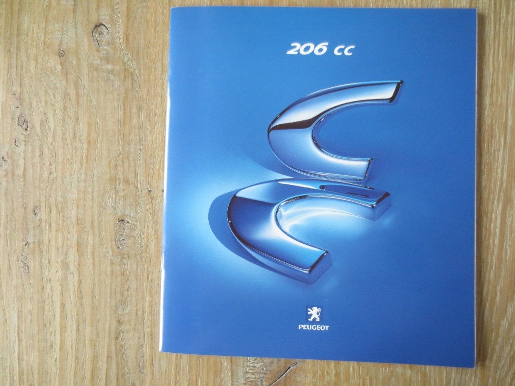 Autofolder/Brochure Peugeot 206 CC  Zeldzame folder uit 2000, Ophalen of Verzenden, Nieuw, Peugeot