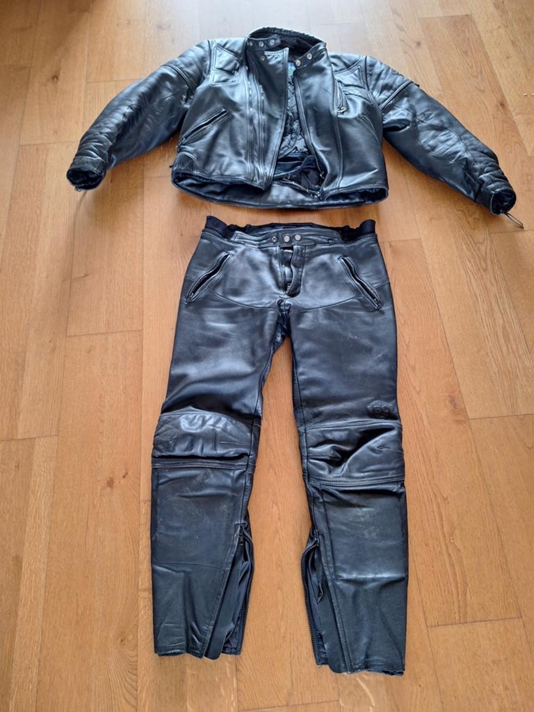 Leren Motorpak: Maat 52 (gebruikt) en Maat 48 (weinig geb, Ophalen, Tweedehands, Dames, Combipak
