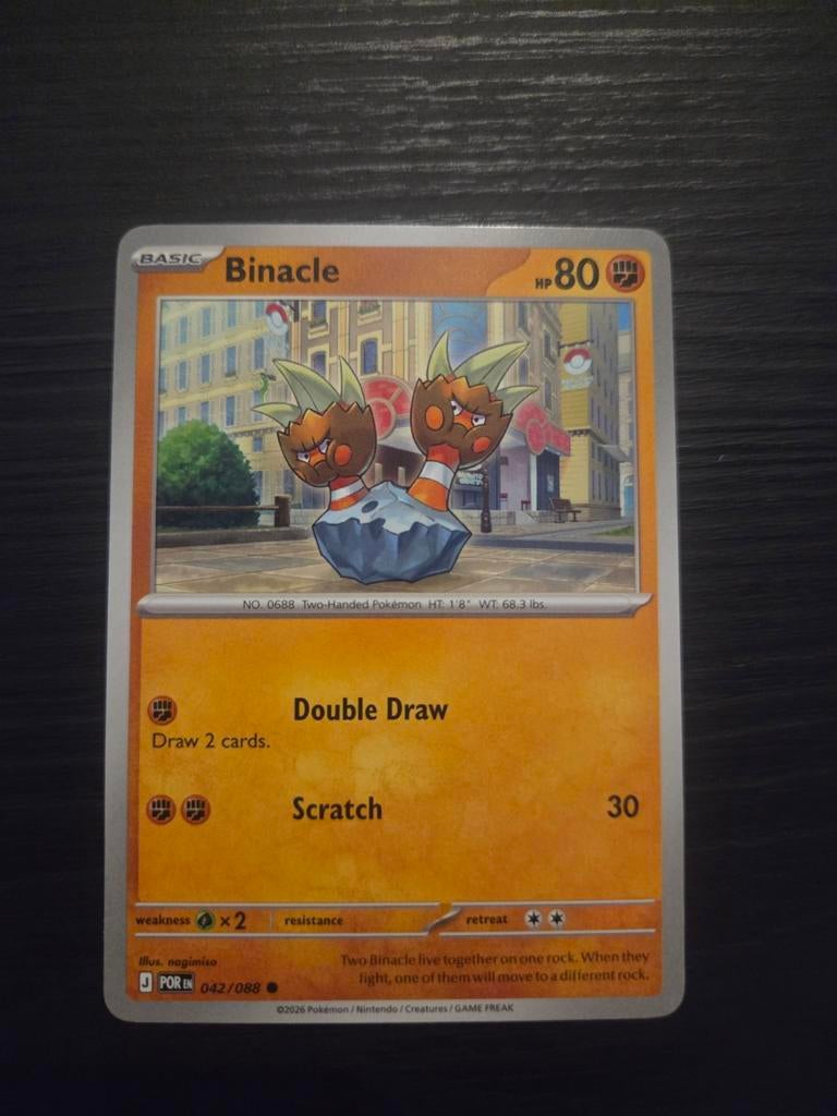 Pokémon kaart Binacle 042/088, Ophalen of Verzenden