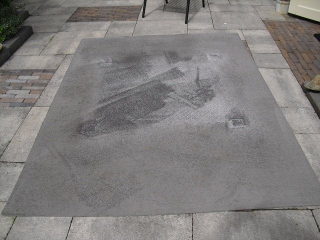 TE KOOP DONKER GRIJS KORT POLIG VLOERKLEED, Ophalen, Zo goed als nieuw, 150 tot 200 cm, Grijs