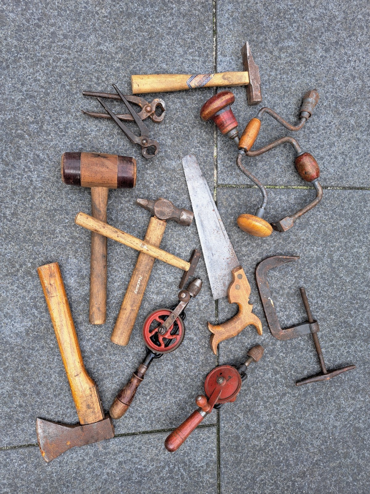 Antiek timmermansgereedschap set, Ophalen of Verzenden