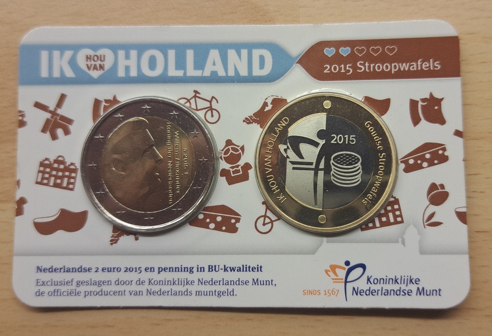 Ik hou van Holland 2015 stroopwafel, Ophalen of Verzenden, Overige landen, 2 euro