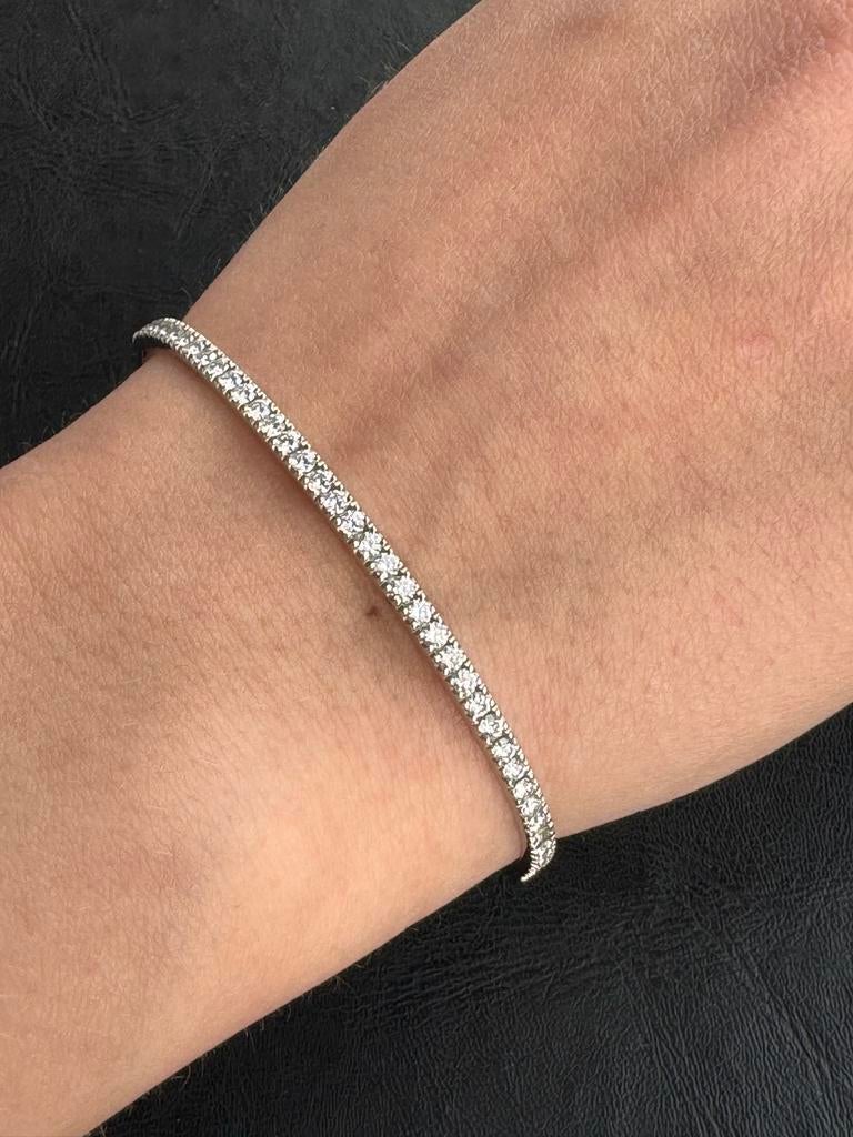 18k Witgouden Diamanten Tennisarmband - VS Kwaliteit, Ophalen of Verzenden, Zo goed als nieuw