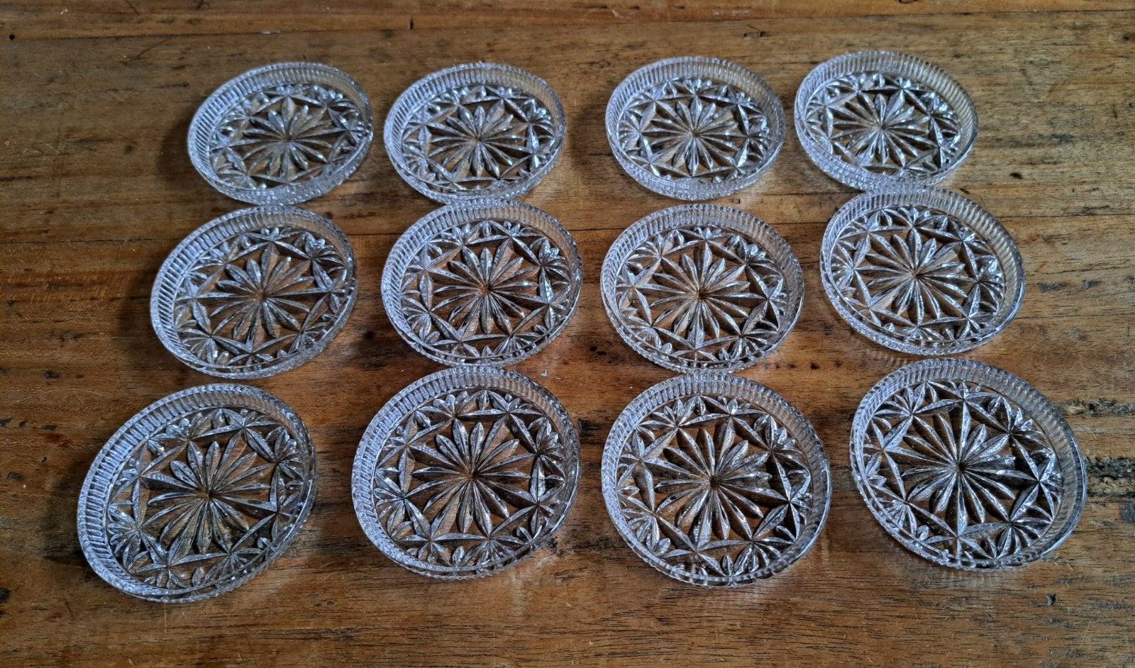 12 kristallen onderzetters, Ophalen of Verzenden