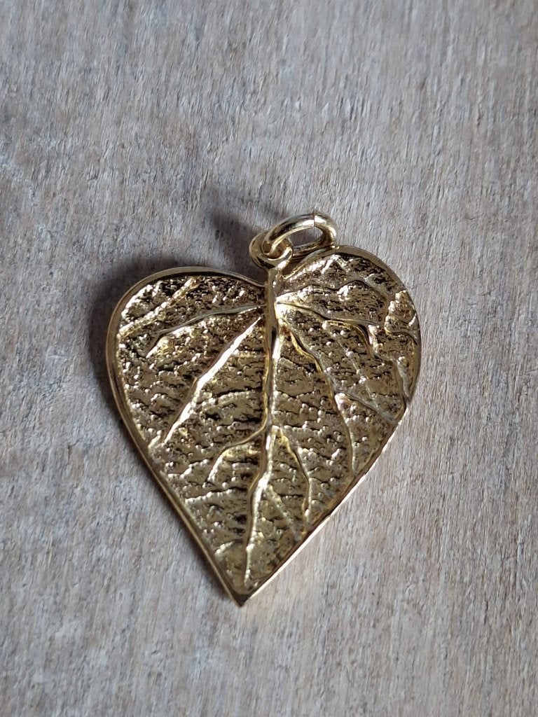 Gouden sterling zilveren blad hanger voor ketting of oorbel, Verzenden, Nieuw, Goud, Zilver