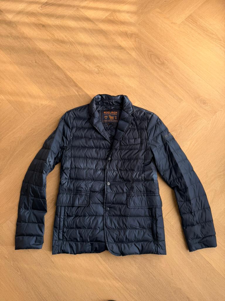 Woolrich Ultralichte Jas met Echte veren Sjieke en warm xs, Ophalen of Verzenden, Zo goed als nieuw, Maat 46 (S) of kleiner, Blauw