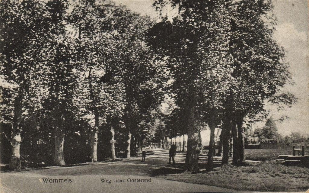 Wommels - Weg naar Oosterend - 1920 gelopen, Verzamelen, Ophalen of Verzenden, 1920 tot 1940, Gelopen, Friesland