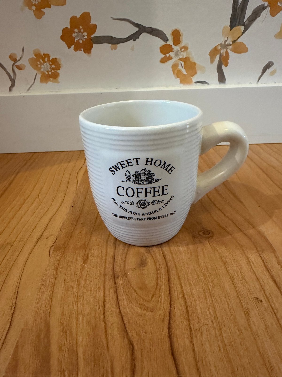 Mok met 'Sweet Home Coffee' opdruk, Overige typen, Ophalen of Verzenden, Zo goed als nieuw, Steen/keramiek