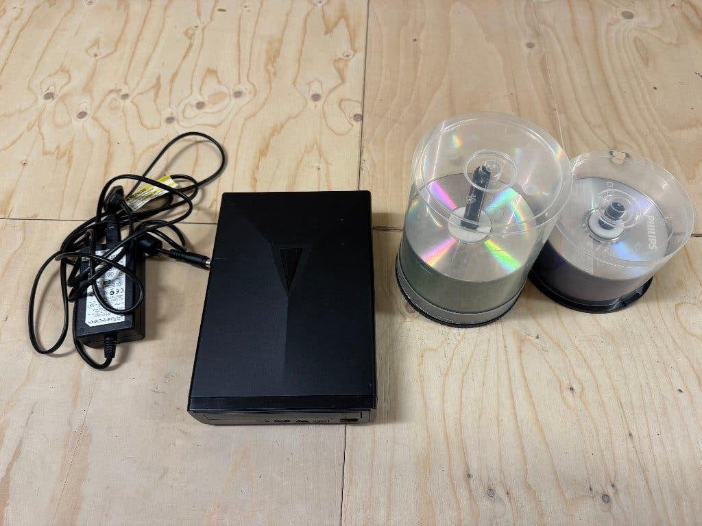 Externe CD/DVD brander/speler incl. lege DVD's/CD's, Dvd, Zo goed als nieuw, Extern, MacOS