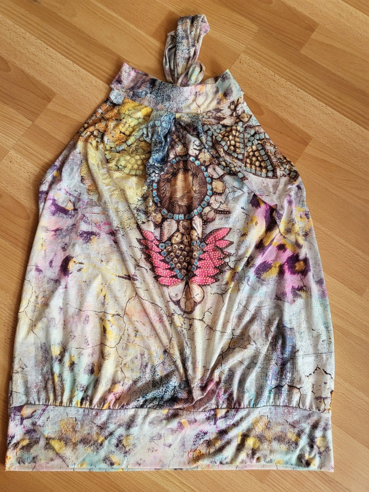 Missy haltertop met kleurrijke print - Maat M, Kleding | Dames, Maat 38/40 (M), Meerkleurig, Ophalen of Verzenden, Zo goed als nieuw