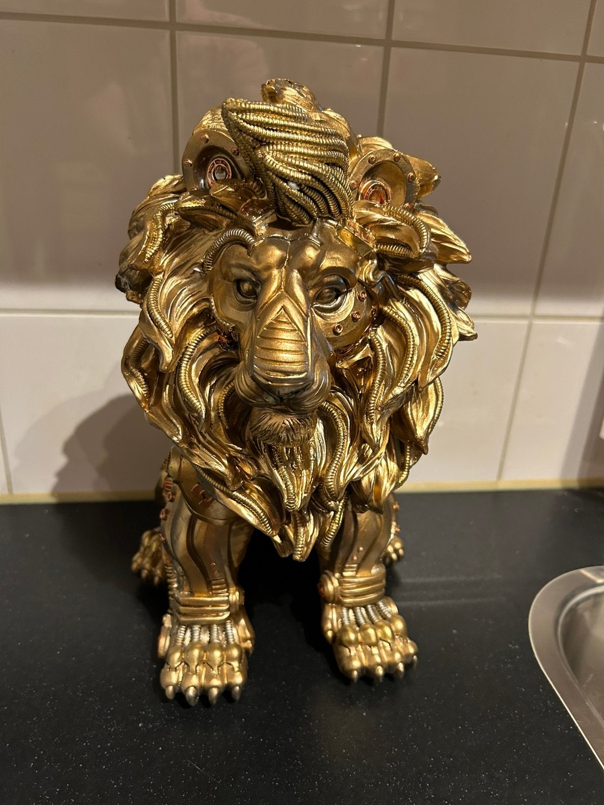 Steampunk Grote Leeuw beeld 33cm, Verzamelen, Ophalen of Verzenden, Zo goed als nieuw, Dier