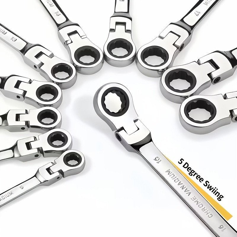 Professionele Ringratelsleutel Set met Flexibele Kop, Verzenden, Nieuw, Gereedschapsset, Overige merken
